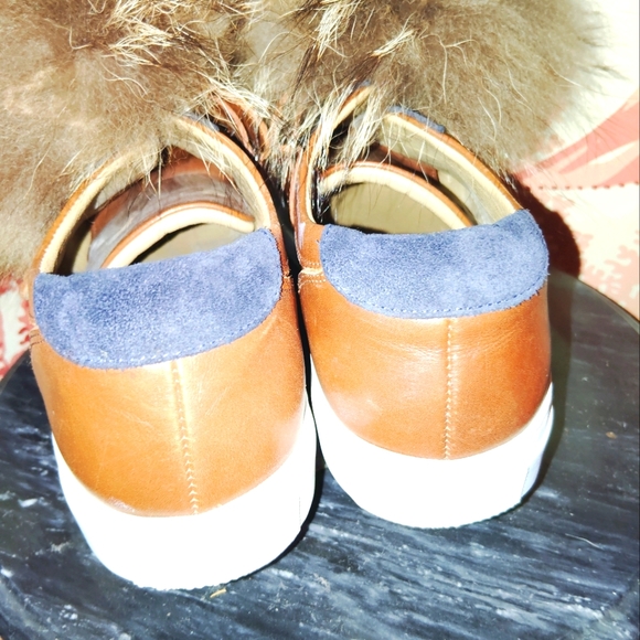 Max Mara Weekend Fox Fur Leather Sneakers Sz 7 - Picture 4 of 7